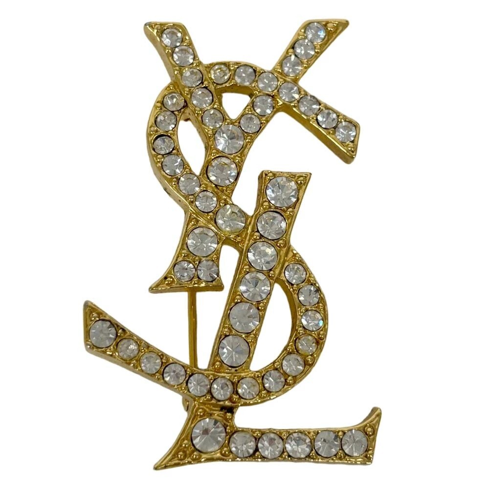 アクセサリーその他 SAINT LAURENT Woman Brooches Gold 840195Y1500 8060 YVES SAINT LAURENT Brooch Badge Charm Gold Rhinestone Gold