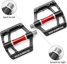 ROCKBROS MTB Wide Bike Pedals 9/16" Aluminum Alloy MTB Sealed Bearing Pedals