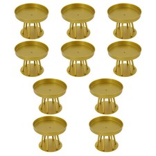 10Pcs Circular Flower Stands 5.91inch Tall Gold Flower Stand for Wedding Decor