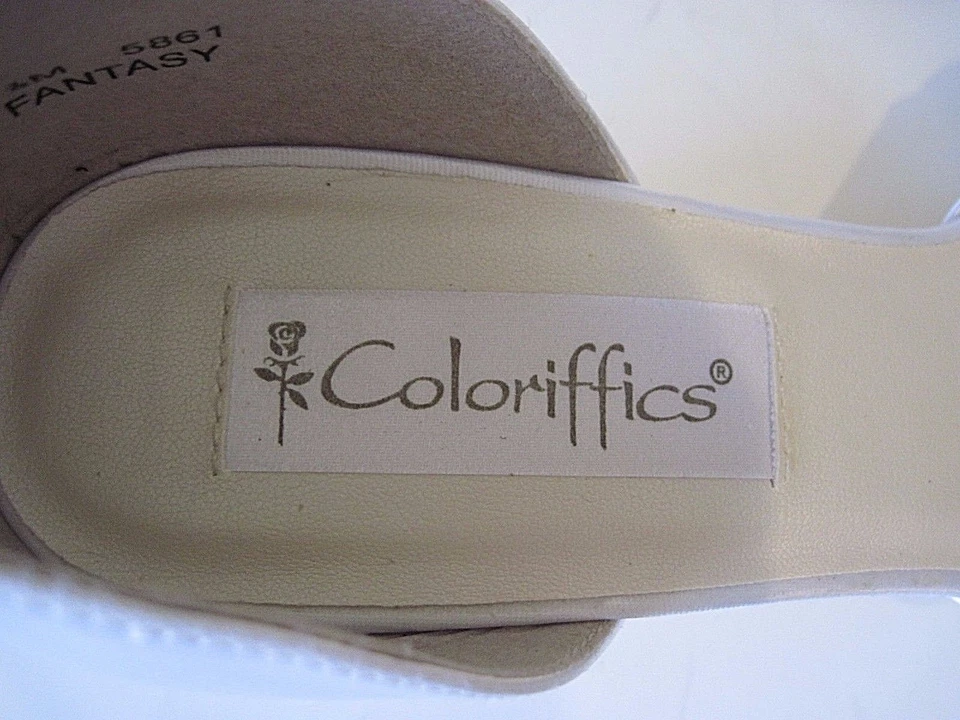 Coloriffics FANTASY Blanco Satinado Zapatos de Novia Estrás Frontal Talla 7 1/2M Foto 4 de 4