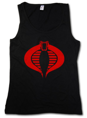 COBRA LOGO DAMEN TANK TOP Commander Symbol Destro GI Joe Action Force Movie Fun
