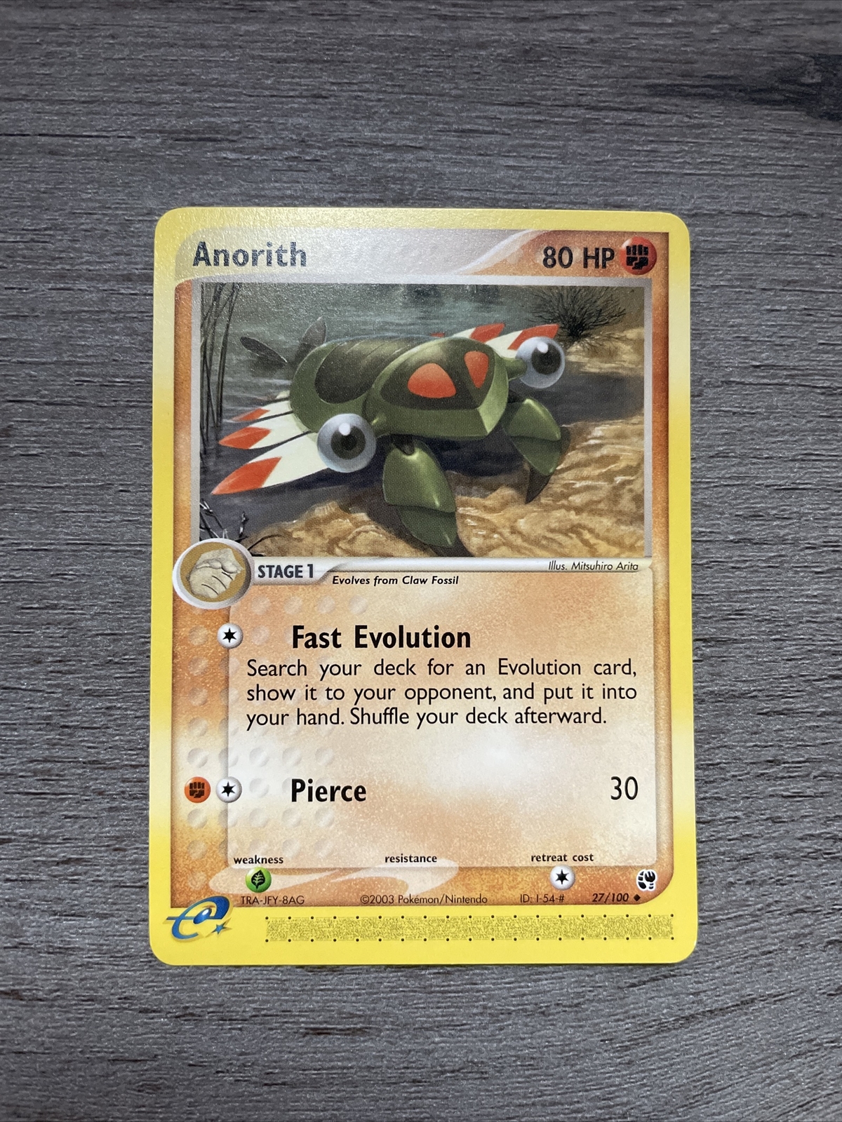 Pokémon TCG Anorith EX Sandstorm 27 Regular Uncommon Near Mint