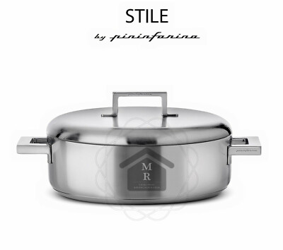 Stainless Steel Lid Pan Style Line by Pininfarina Design Mepra