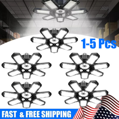 1-5PCS Garage Light Super Bright 178LED Work Shop Ceiling Lights Deformable Bulb