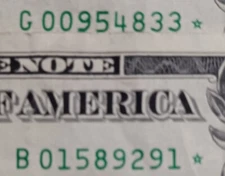 2 $1  Dollar Star Replacement Notes 1017.