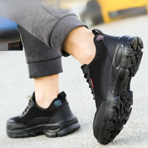 Neu Herren Sicherheitsschuhe Sommer Mesh Atmungsaktive Stahlkappe Arbeitsschuhe - Bild 8 von 20