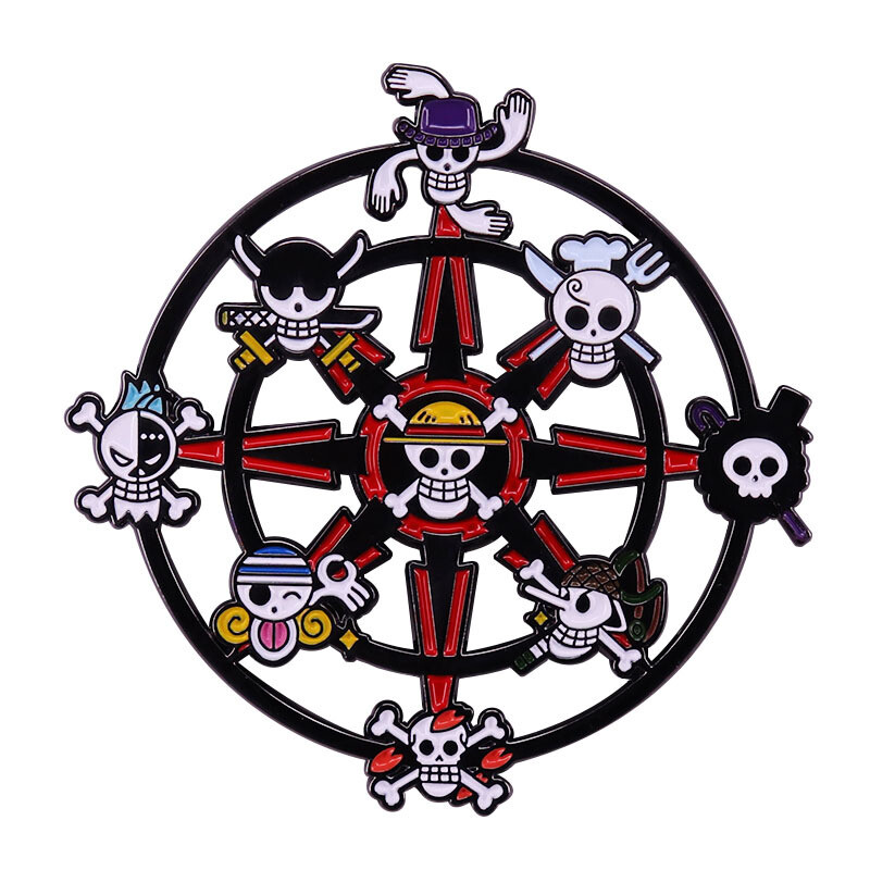 UNA PIEZA Pirata Calavera Logo Metal Pin Broche Insignia Anime Accesorios