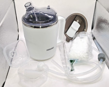 Spill-Proof Sipping Cup for Elderly Nursing Home Stainless Steel Hoses Lid