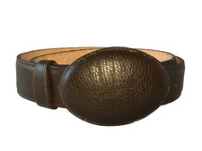 Men's Deer Print western Cowboy Brown Belt Cinto Grabado Venado Cafe