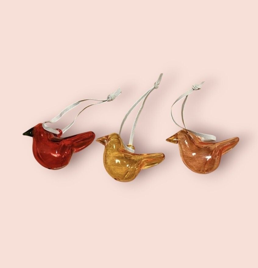 断*♡様 /Birds by Toikka Sieppo Oiva Toikka Flycatcher (sieppo) Art Glass Bird Salmon Pink