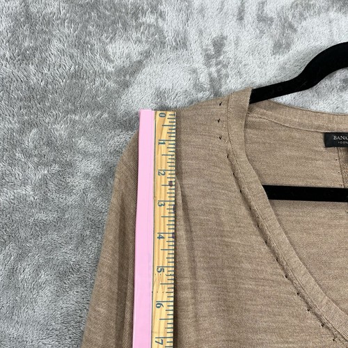 Banana Republic Sweater Women's Medium Beige Tan Merino Wool Gorpcore Minimalist - Picture 4 of 13