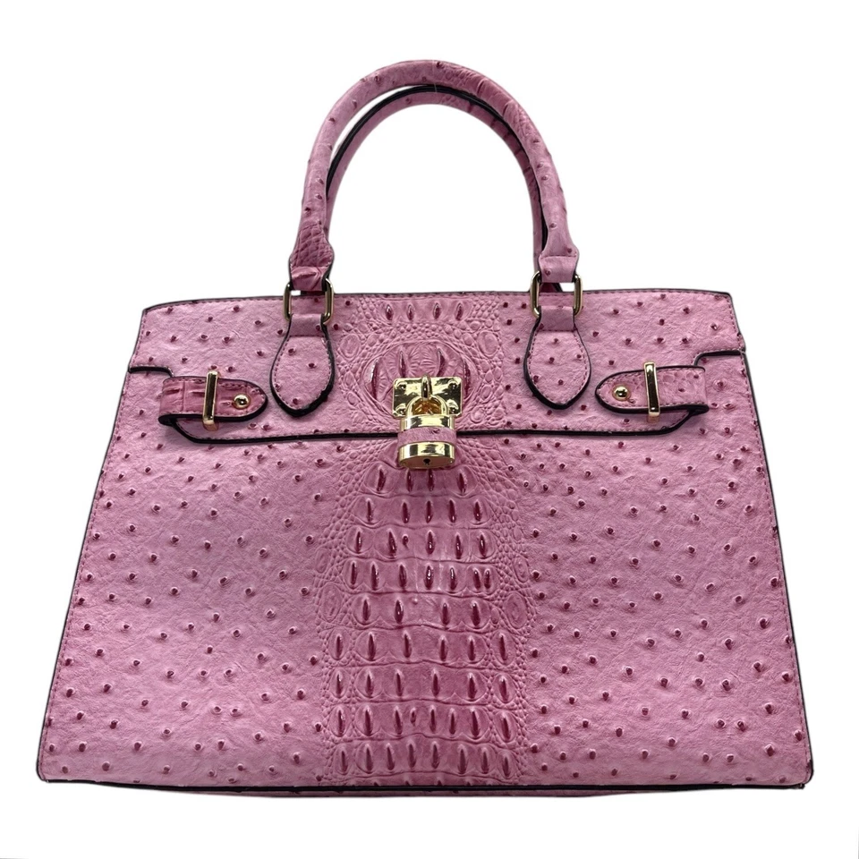 DASEIN XL Croc Embossed Vegan Leather Satchel Bag Handbag Crossbody Pouch Wallet - Image 2 of 4