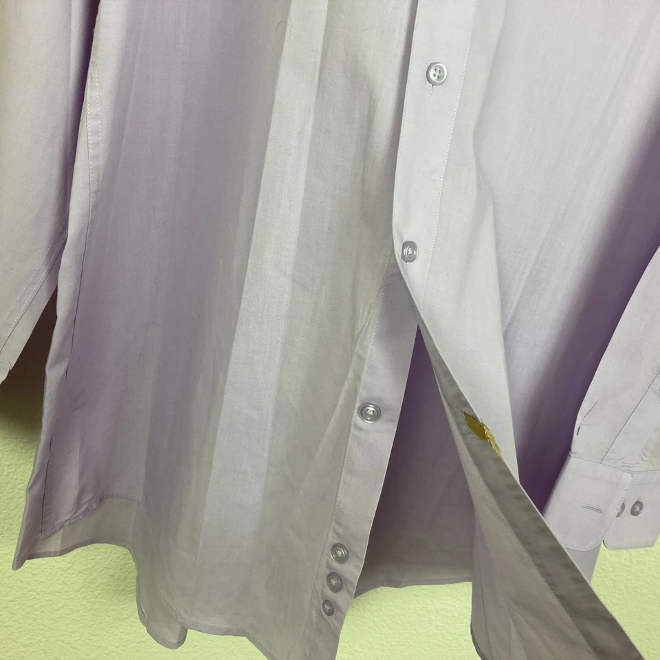 Camisa para hombre Linea Uomo talla 16 1/2 - 36/37 manga larga botón delantero lavanda Foto 2 de 4