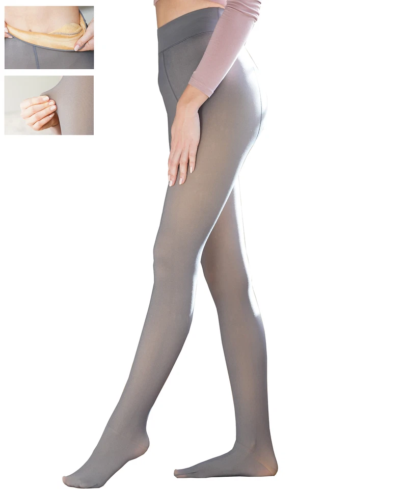 Damen Thermo-Strumpfhose Feinstrumpfhose Innenfleece 220 g warm weich blickdicht - Bild 2 von 3