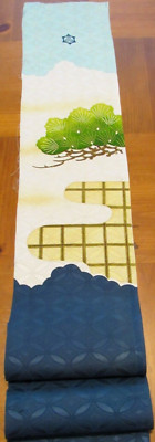 Yuzen Bokashi Wagara Damasuku Shippo Japanese Kimono Fabric 100% Silk 50'' L #H14