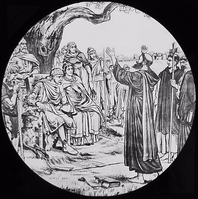 Glas Magische Laterne Dia ST AUGUSTIN UM 1900 ZEICHNUNG 