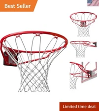 Slam Jam Heavy-Duty Steel Basketball Rim with Spring Breakaway - For Outdoor Fun
