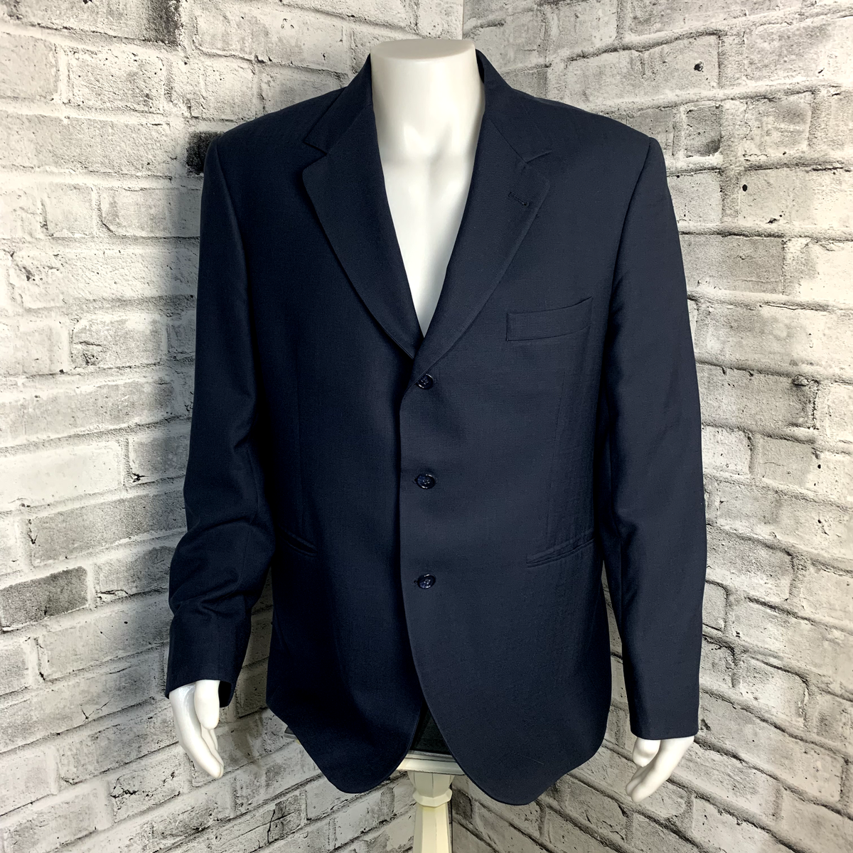 Christian Dior SPORTS ウールジャケット L ネイビー Christian Dior Blazer Mens 44R Wool Blue 3 Button Sport Coat