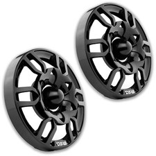 6" Speaker Grill w/ Built-in 250W Bullet Tweeter Black Pair PRO-GRT6BK DS18