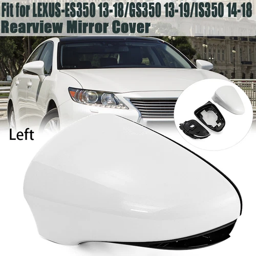 Left LH Side Mirror Cover Cap Kit White For Lexus ES350 GS350 IS350 2014-2018