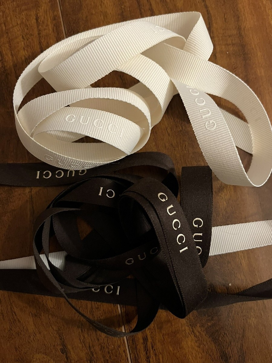 Authentic Gucci Ribbon logo 2 Yard Off White & 2 Yard Brown  display picture 1