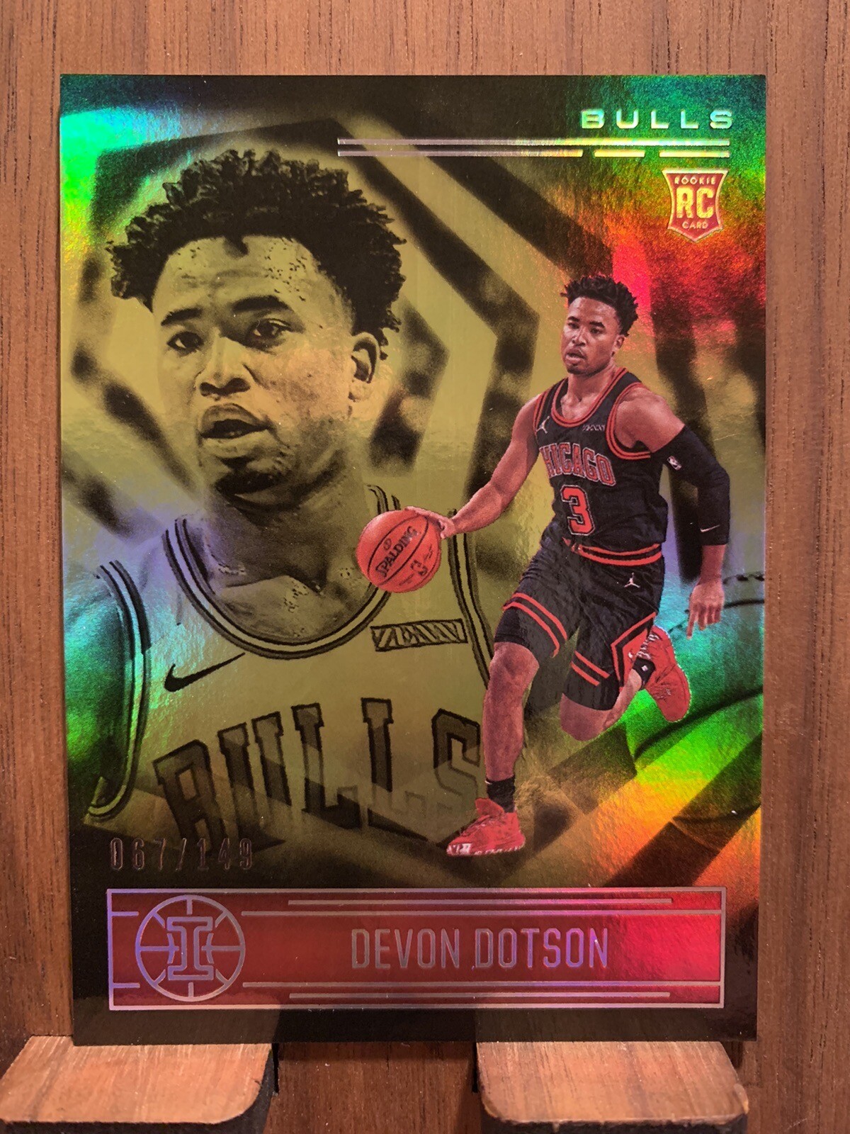 DEVON DOTSON 2020-21 PANINI ILLUSIONS #181 TROPHY EDITION YELLOW Serial #67/149