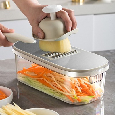 6 in 1 Gemüse-Chopper Edelstahl Käsereibe Kartoffel-Julienne-Schredder  Küche