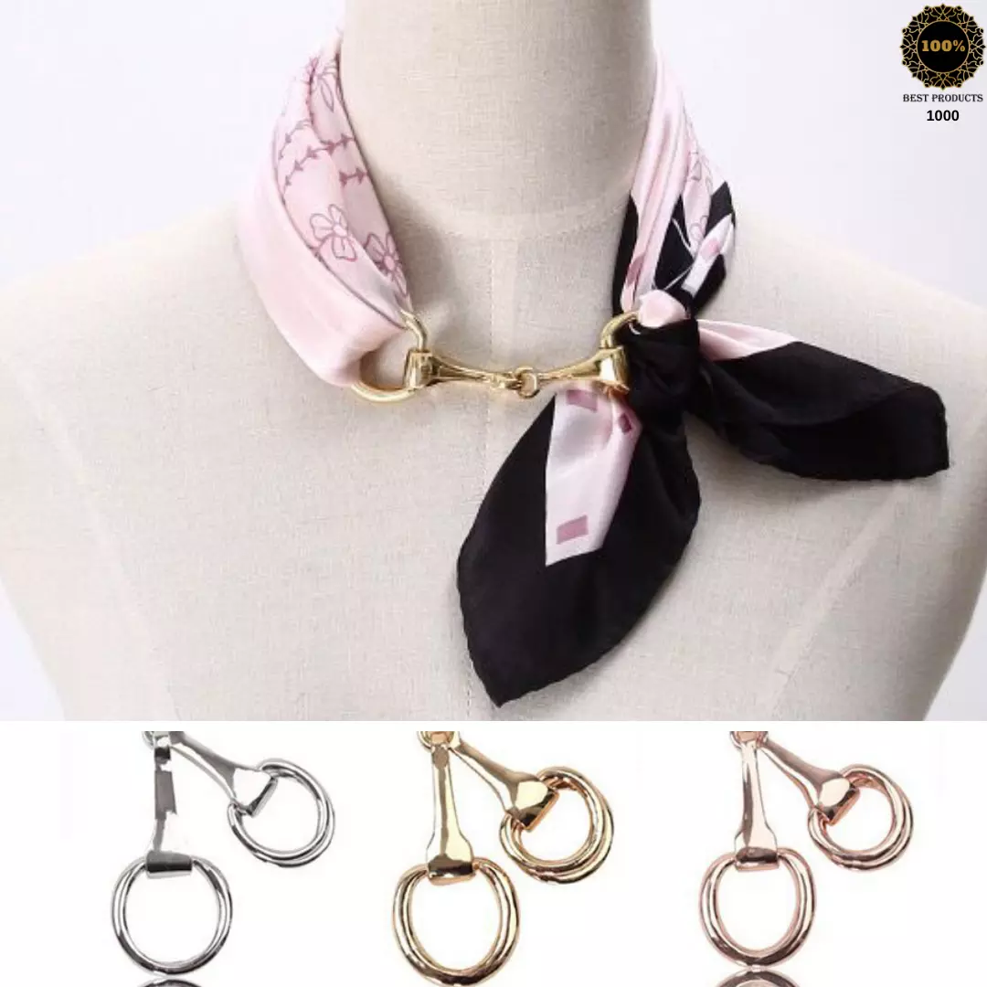 Cheap Fashion Trio Scarf Ring Silk Scarf Buckle Clip Slide Jewelry