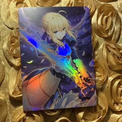 Saber Fate Grand Order FGO DIVA ACG Holo Girl Anime Card Beautiful Sword