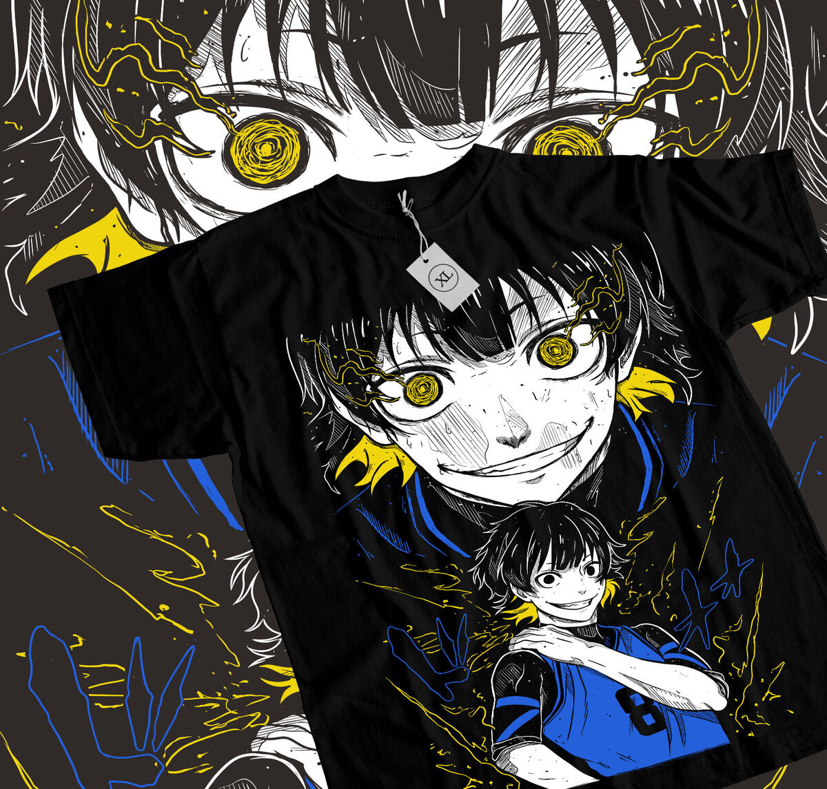 Meguru Bachira T-shirt Blue lock Kunigami,Rin Itoshi,Nagi Anime