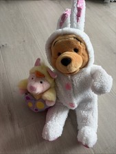 Disney Winnie The Pooh as Easter Bunny with Piglet as Easter Egg Plush 14"