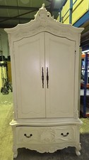 White French Style Double Wardrobe With 1 Drawer