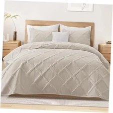  Oversized King Quilt Set- Brich Beige Cal King Quilts Bedding Set with 2 