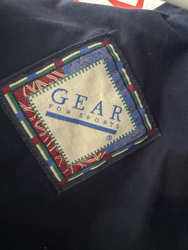 Chaqueta cortavientos vintage Gear for Sports para hombre grande verde azulado púrpura pulóver años 90 Foto 3 de 3