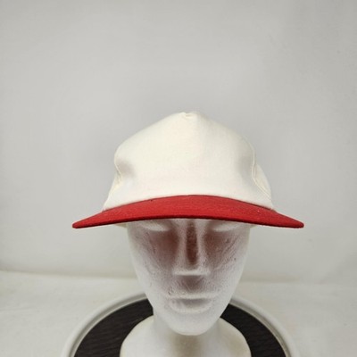 Yupoong Hat Cap Snap Back Mens One Size White Red Two Tone Blank Baseball Plain