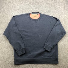 Orvis Sweatshirt Mens Large Blue Crewneck Pullover Solid Knit Casual Top