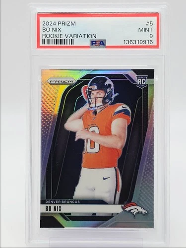 BO NIX 2024 PANINI PRIZM ROOKIE SILVER VARIATION BRONCOS RC PSA 9 Q0004