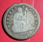1861 US Seated LIBERTY SILVER Quarter! VG! Civil War Days! Old US Coin!