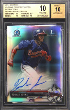 2017 Bowman Chrome Ronald Acuna Jr. Auto Refractor /499 BGS 10 PRISTINE