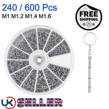 600Pcs/Set Small Metal Nuts Bolts small Screws Kits Assorted steel M1/M1.2/M1.4