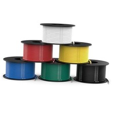 18 Gauge Wire 180ft, 18 AWG Wire 6 Colors 30ft Each Spool, Flexible 30FT 18AWG