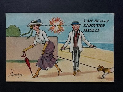 Ich amüsiere mich wirklich Vintage Comic Postkarte J19