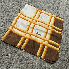 Paoli Scarf 1970  s vintage 26  square Paoli scarf in brown, orange and white