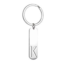 Stainless Steel Initial K Keychain,Silver A-Z Letter Key Ring Monogram Bag Pu...