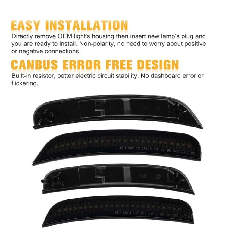 4 светодиодных габаритных фонаря на передний и задний бампер для Chrysler 300 2015-2023 годов выпуска - Изображение 4 из 4