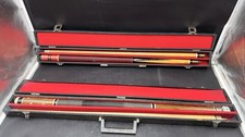 Vintage Pool Stick Cues With Hard Cases Two P...