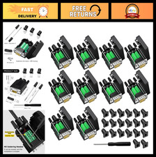 10 Pcs DB9 Male Breakout Connector, 9 Pin RS232 Solderless Adapter, Screw Termin