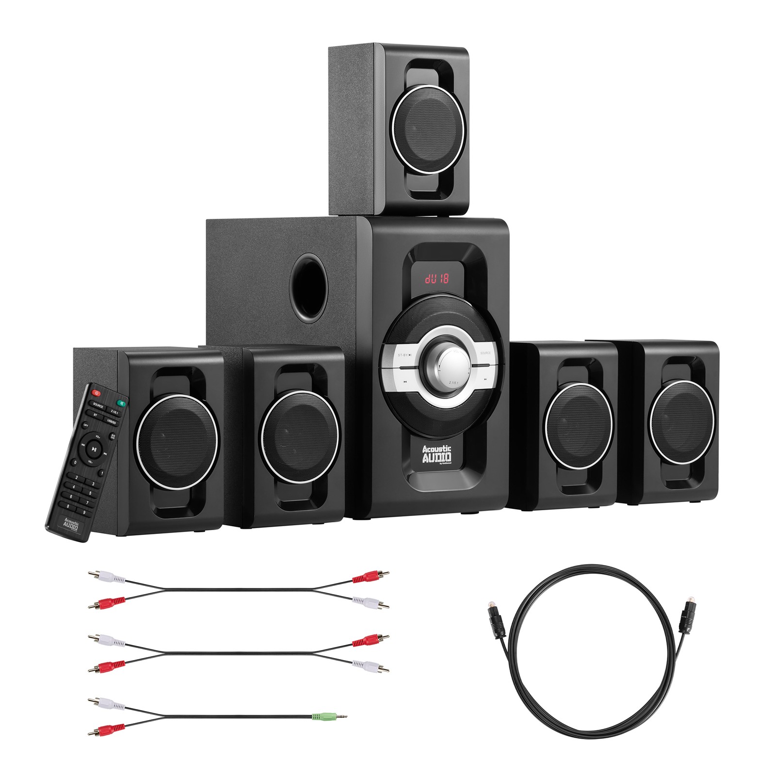 Acoustic audio 5. 1 bluetooth 6 speaker system home theater surround sound new