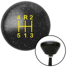 Yellow Shift Pattern 48n Black Retro Metal Flake Shift Knob W M16x1.5 Insert