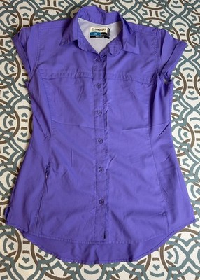 Magellan Outdoors Fish Gear Women s XS Purple Short Sleeve Button-Up Shirt